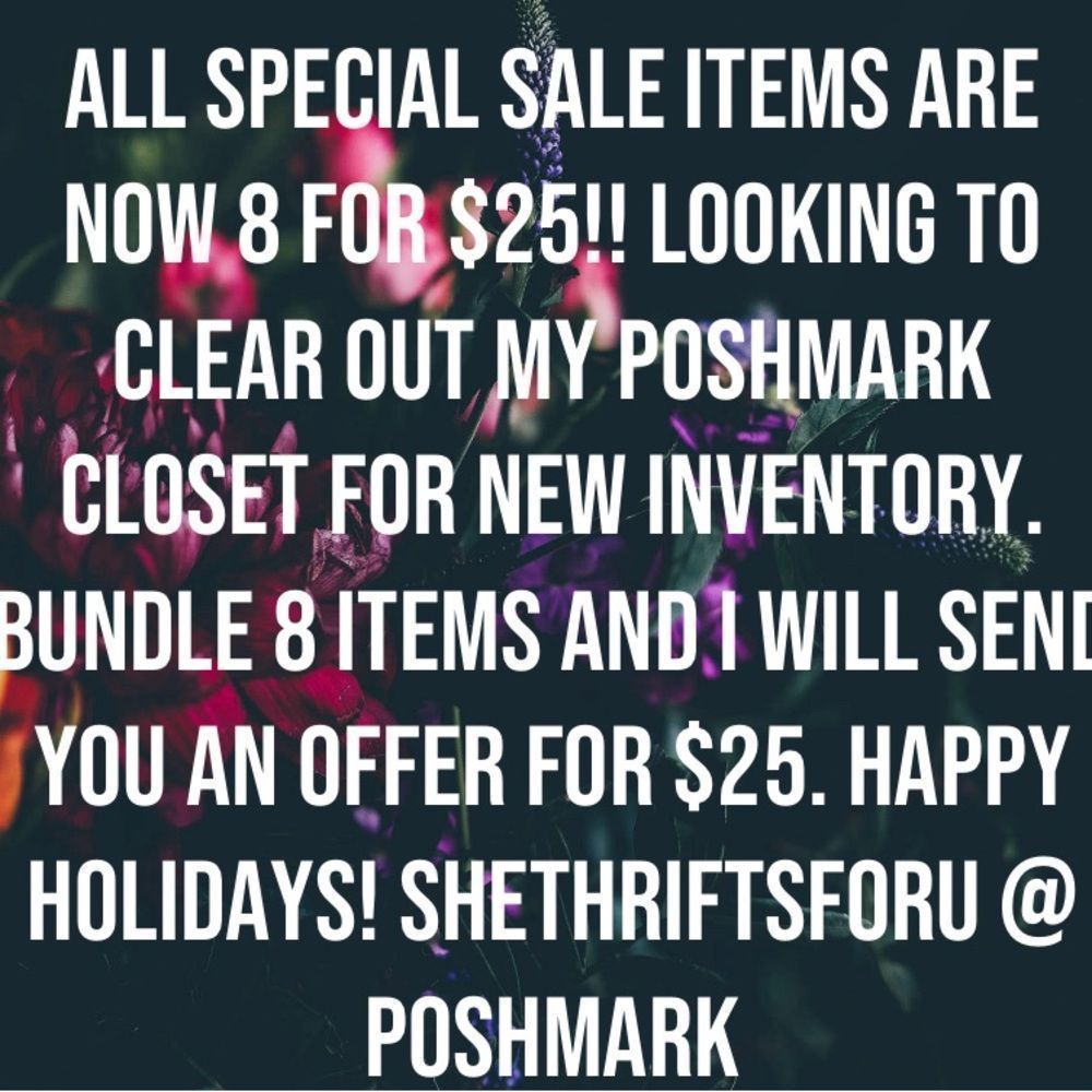 All Special Sale items are now 8 for $25!!
